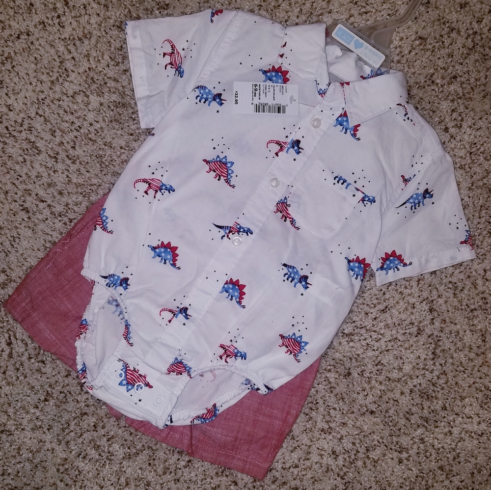 Baby boys 2pc american dino set size 6-9 month